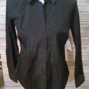 From and True black button down